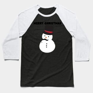 Merry Christmas - Cute Funny Snowman with Mustache and Carrot Baseball T-Shirt